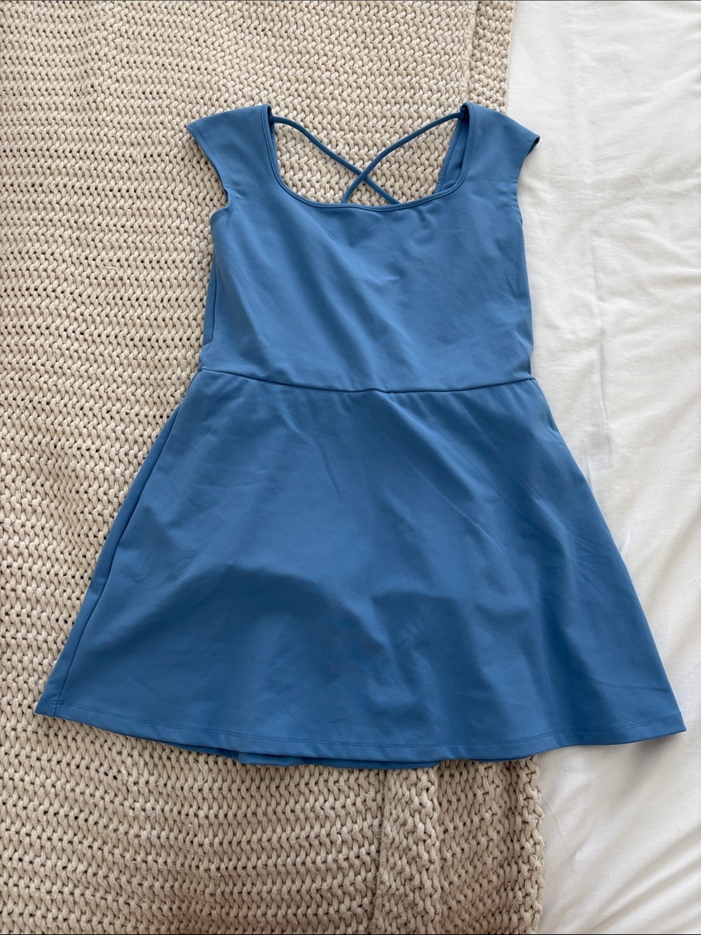 wild fable Blue Mini Dress with Crisscross Back